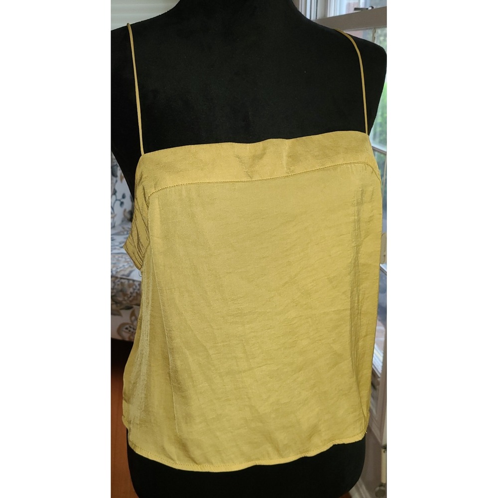 Urban Outfitters Women Beige Camisole Cropped Top Adjustable Spaghetti Straps Lg